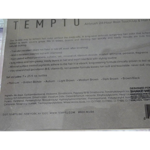 TEMPTU Airbrush Root Touch Up & Temporary Hair Color 7 PC Starter Set Long-Wear - Picture 9 of 13